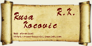 Rusa Kočović vizit kartica
